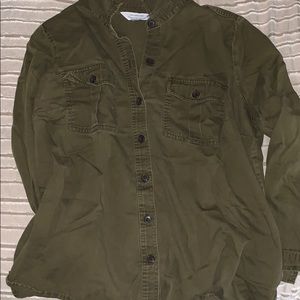 Olive button down shirt